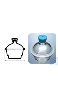 Exsiccator met kunststof knop, DN 300, flens Ø 392, Simax® borosilicaatglas, type: 262/300